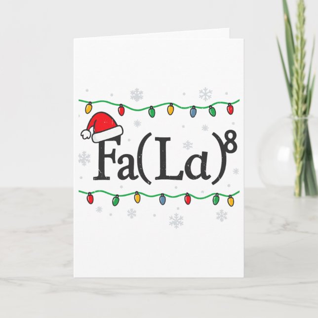 Tarjeta Fa (la) 8 Funny Math Teacher Christmas Ugly Sweate (Anverso)