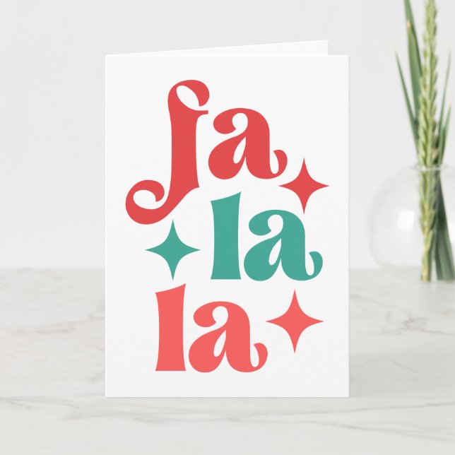 Tarjeta Fa La La - Diseño de tipografía festiva (Anverso)