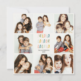 Tarjeta Fa La La La | Colores pasteles | Collage de fotos 