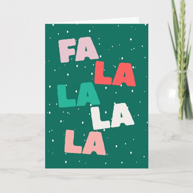 Tarjeta Fa la la la la Cute Christmas Greeting Card (Anverso)
