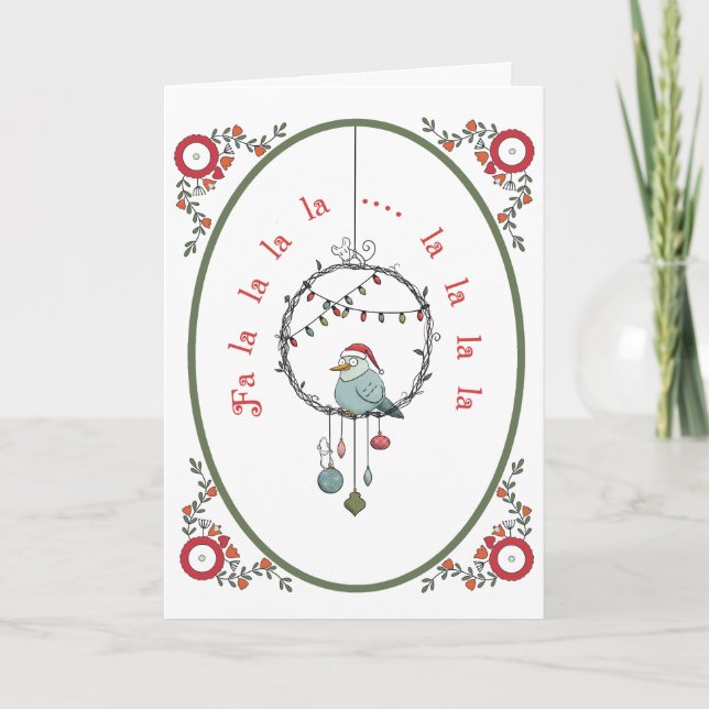 Tarjeta Fa la la la la Navidad (Anverso)