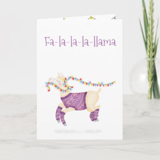 Tarjeta Fa-la-la-la-llama cute Christmas card