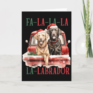 Tarjeta Fa La La Labrador divertida Navidad