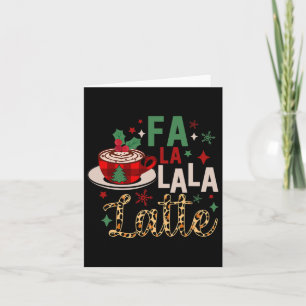 Tarjeta Fa La La Latte Funny Navidades Amantes del Café