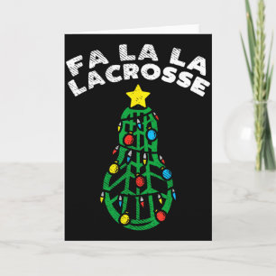 Tarjeta Fa La Lacrosse Divertido Navidad Lax Jugador Porte