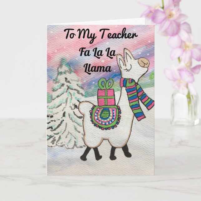 Tarjeta Fa La Llama A Mis Maestros Navidades De La Cuta (Orquídea)