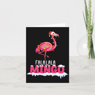 Tarjeta Fa La Mingo Navidades de Flamingo Cuelgan Gorra Ro