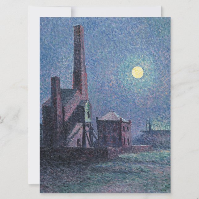 Tarjeta Fábrica a la luz de la luna (paisaje urbano) (Luce (Anverso)