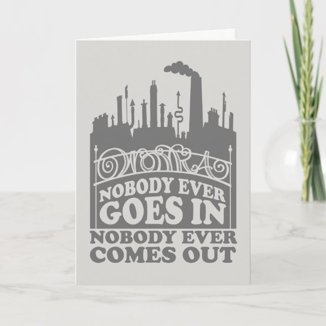 Tarjeta Fábrica Willy Wonka - Nadie entra (Anverso)