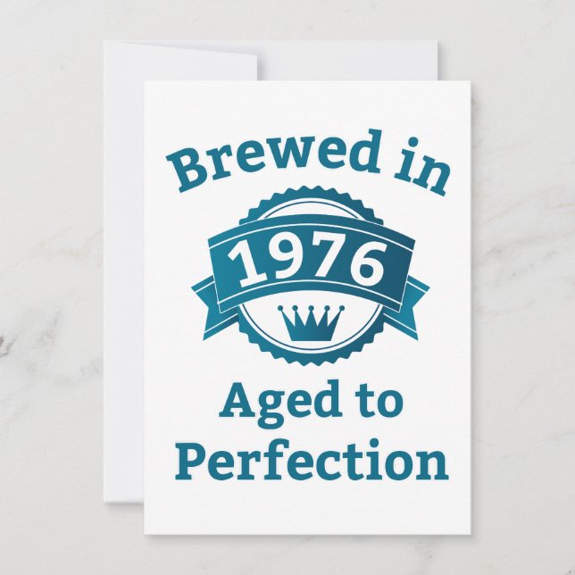 Tarjeta Fabricado en 1976, envejecido a la perfección (Anverso)