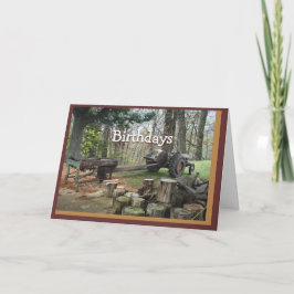 Tarjeta fabricante de tablillas de madera antigua - person