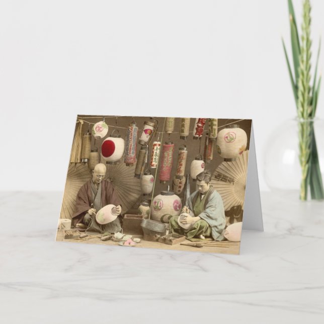 Tarjeta Fabricantes japoneses de la linterna de papel, (Anverso)