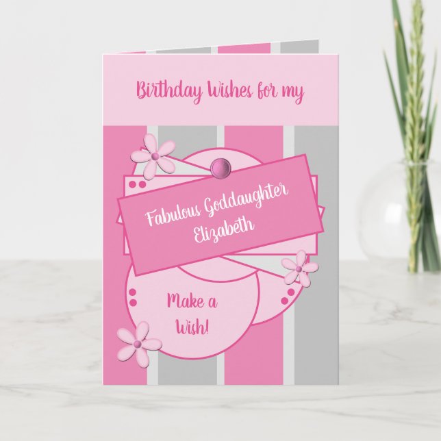 Tarjeta Fabulosa Hija Nacida desea un rosa (Anverso)