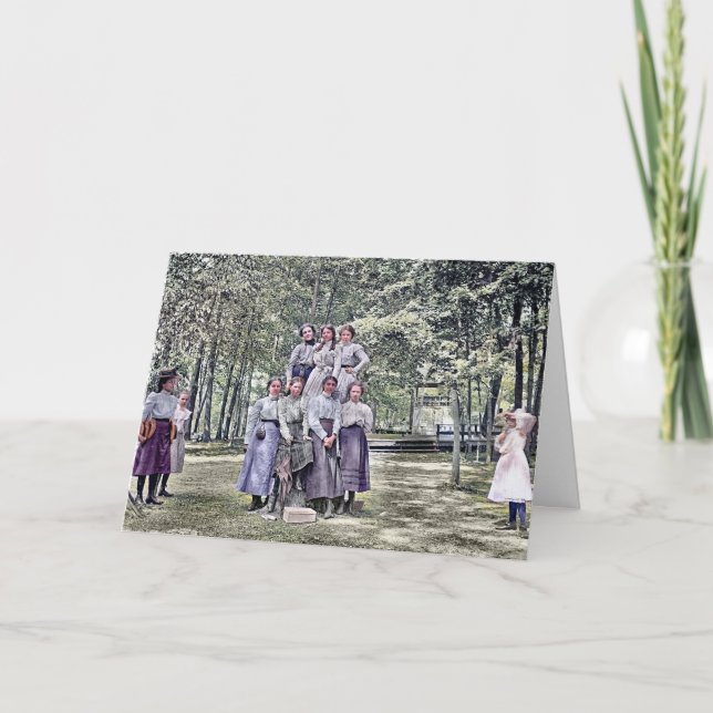 TARJETA FABULOSAS CHICAS JÓVENES DE LOS AÑOS 1890 COLORADA (Anverso)