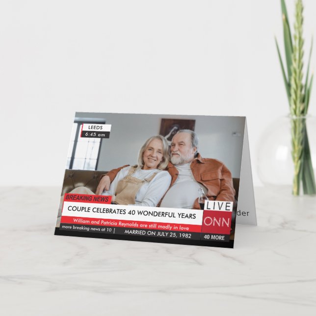 Tarjeta Fabuloso 40 Aniversario de la divertida difusión d (Anverso)