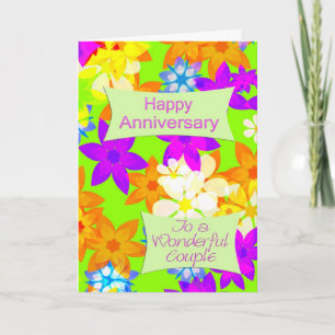 Tarjeta Fabuloso aniversario de flores para un par