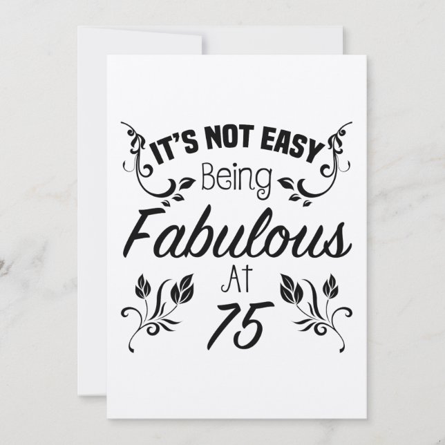 Tarjeta Fabuloso cumpleaños 75 (Anverso)