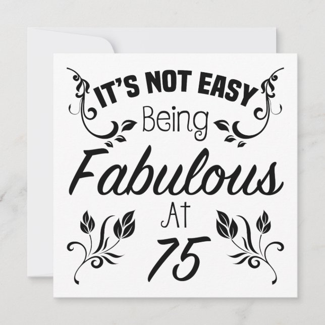 Tarjeta Fabuloso cumpleaños 75 (Anverso)