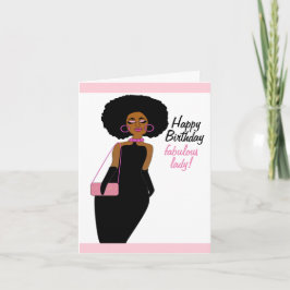 Tarjeta Fabuloso cumpleaños de la dama afroamericana