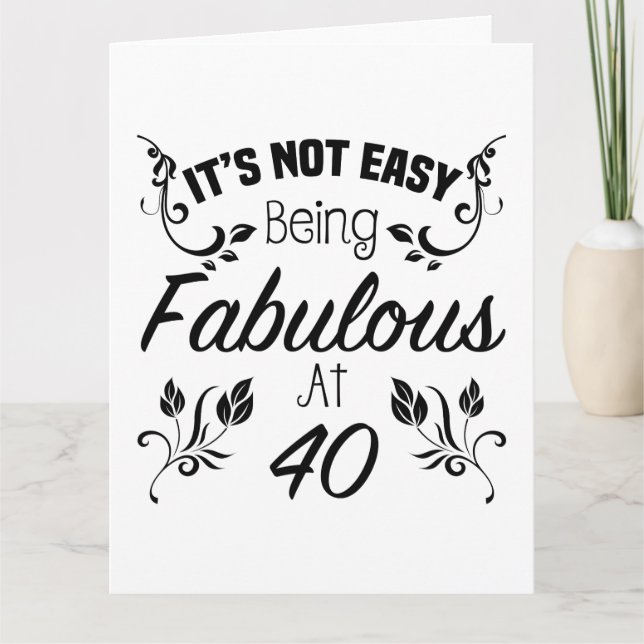 Tarjeta Fabuloso cumpleaños número 40 (Anverso)