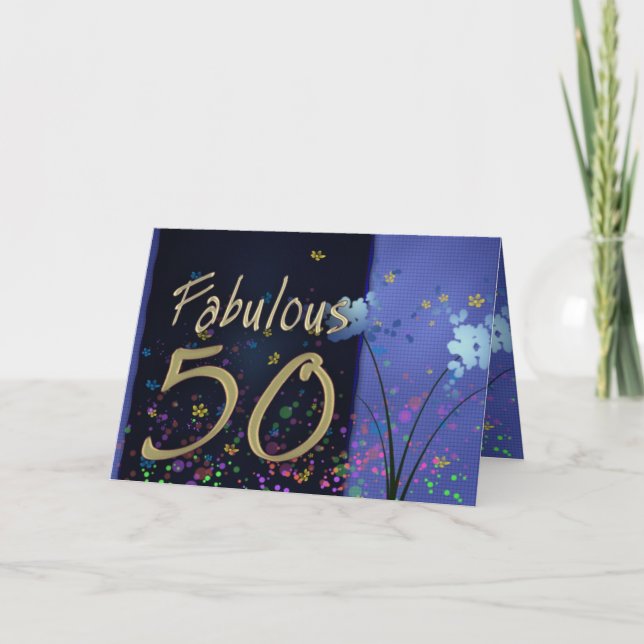 Tarjeta ¡Fabuloso cumpleaños número 50! (Anverso)