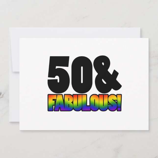 Tarjeta Fabuloso cumpleaños número 50 de los gays (Anverso)