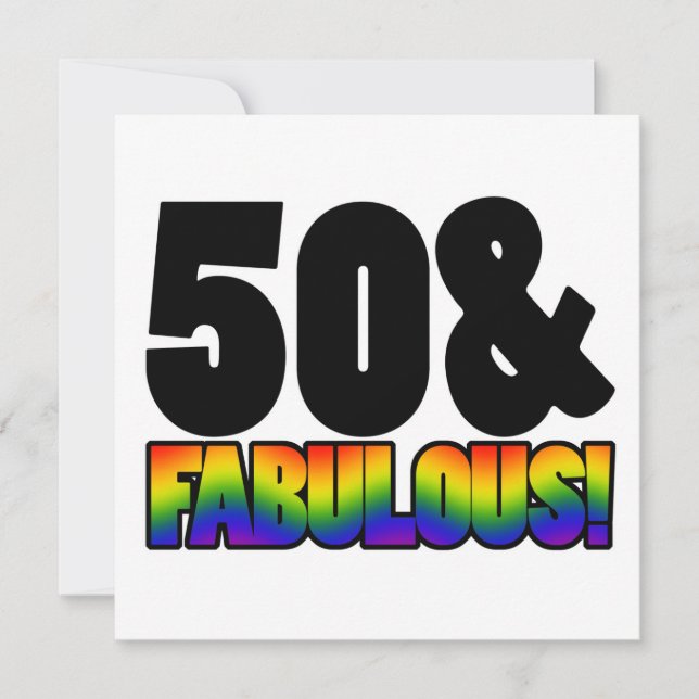 Tarjeta Fabuloso cumpleaños número 50 de los gays (Anverso)