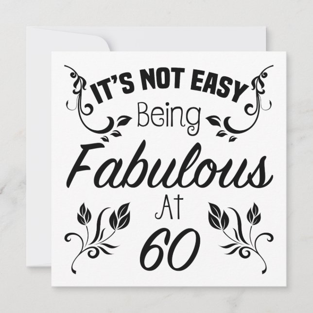 Tarjeta Fabuloso cumpleaños número 60 (Anverso)