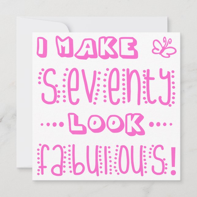 Tarjeta Fabuloso cumpleaños número 70 (Anverso)