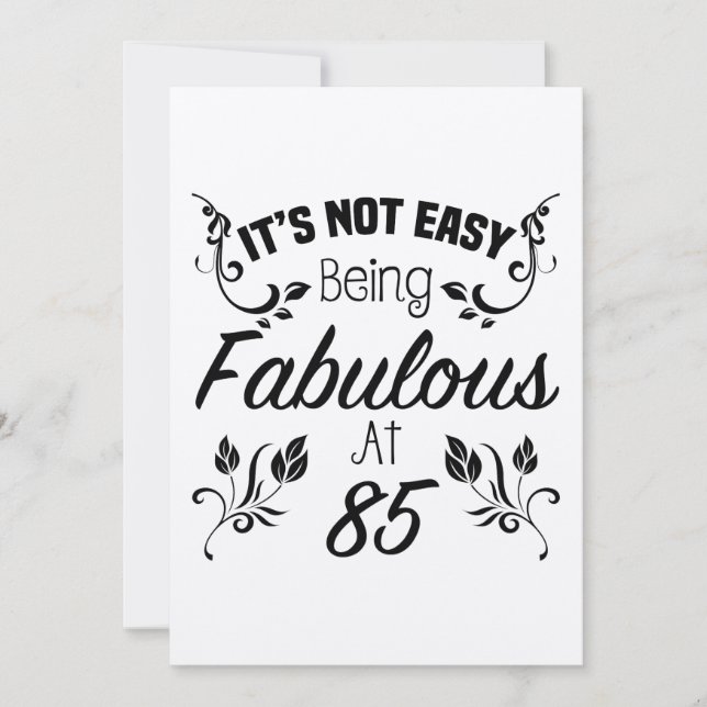 Tarjeta Fabuloso cumpleaños número 85 (Anverso)