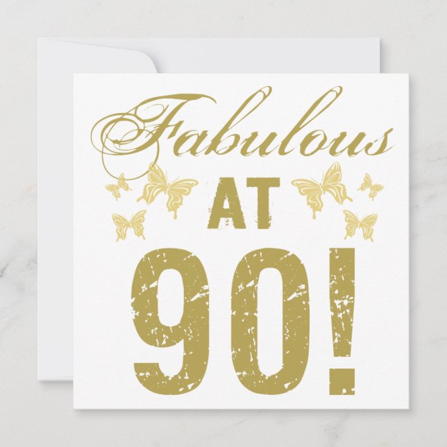 Tarjeta Fabuloso cumpleaños número 90 (Anverso)
