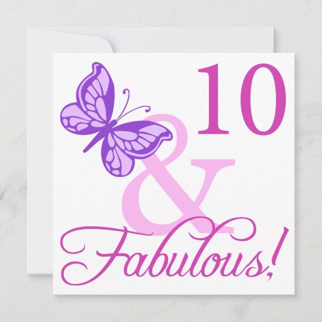 Tarjeta Fabuloso décimo cumpleaños (Anverso)