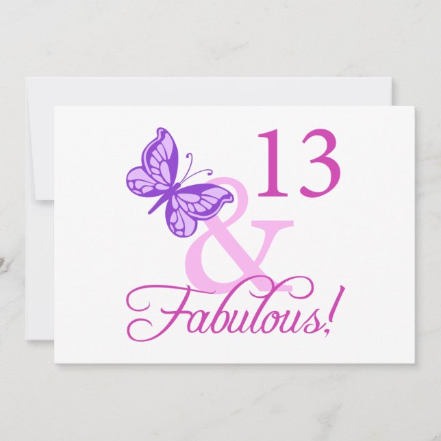 Tarjeta Fabuloso décimo tercer cumpleaños (Anverso)