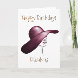 Tarjeta Fabuloso dibujo de una mujer elegante feliz cumple