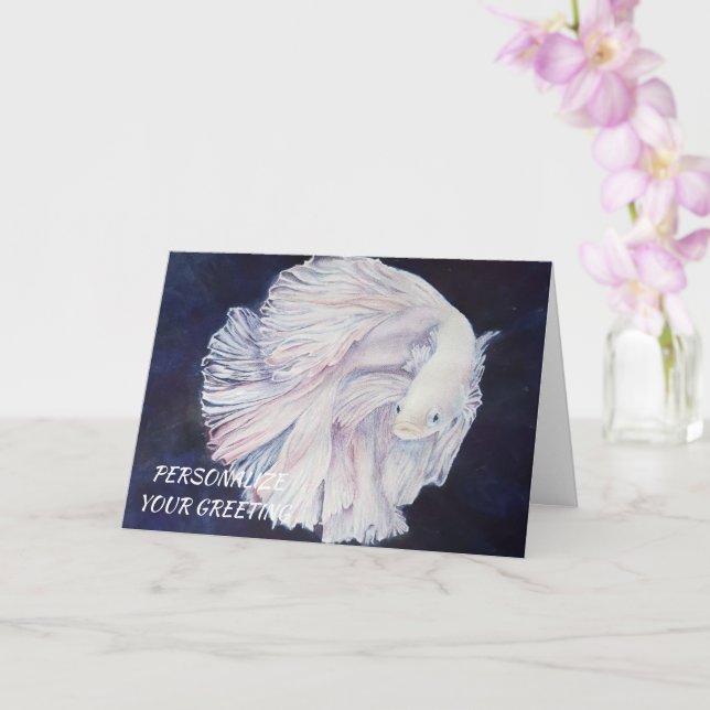 Tarjeta Fabuloso Personalizable de pescado blanco (Orquídea)