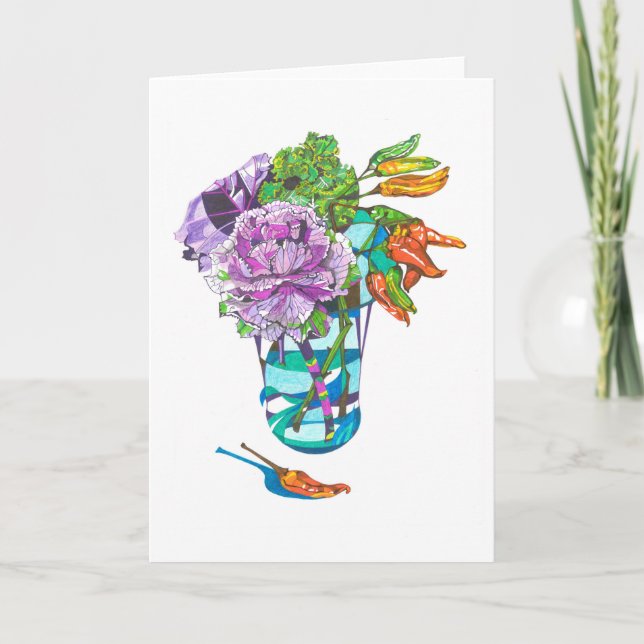 Tarjeta Fabuloso Ramo Vegetal de Otoño (Anverso)