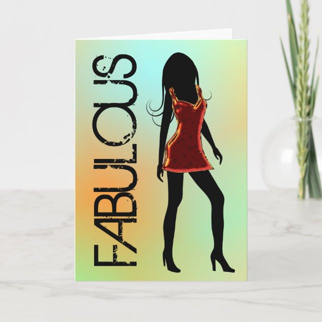 Tarjeta Fabulous Fashion Diva Greeting Cards (Anverso)
