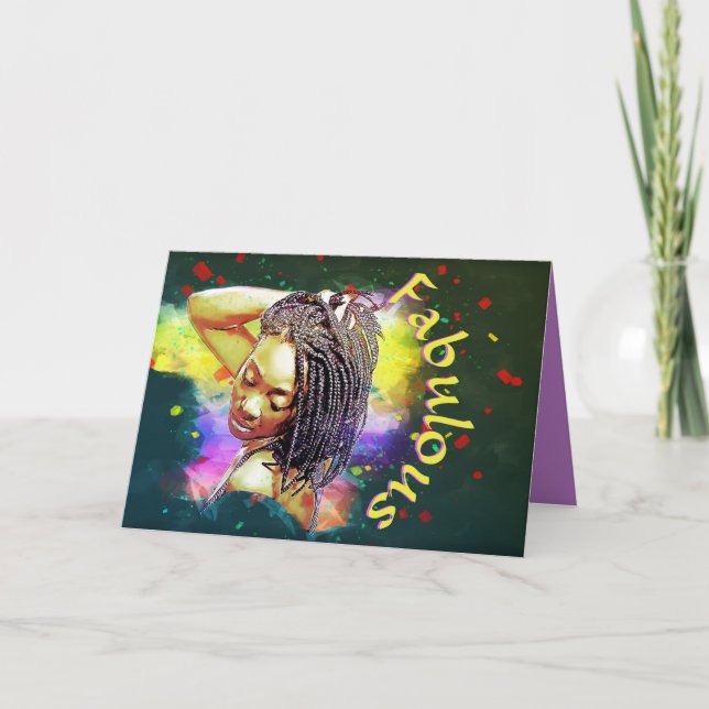 Tarjeta Fabulous Never Gota De Estilo Cumpleaños (Anverso)