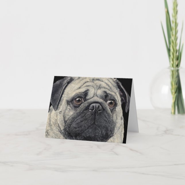 Tarjeta facial Pug - "Pugshot" (Anverso)