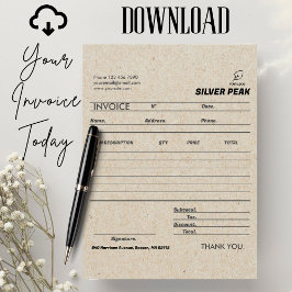 Tarjeta Factura Gris Kraft Recepción de ventas Pequeña Emp