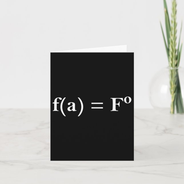 Tarjeta Fafo Math Equation Funny Novedad Math Teacher Nerd (Anverso)