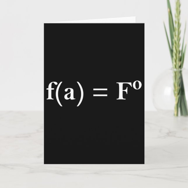 Tarjeta Fafo Math Equation Funny Novelty Math Teacher Nerd (Anverso)