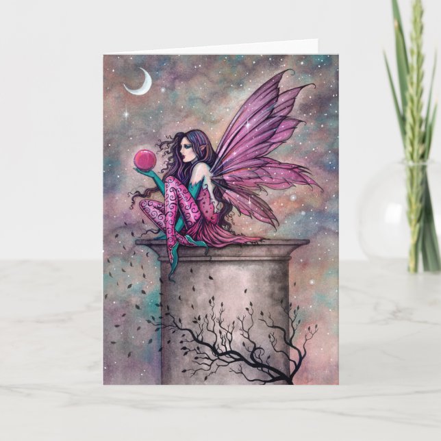Tarjeta Fairy Fantasy Art de Molly Harrison - Lugar de des (Anverso)