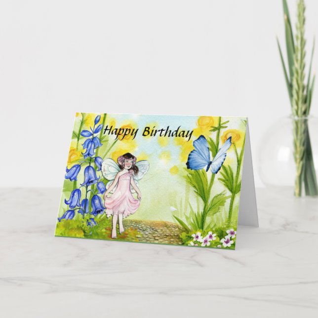 Tarjeta Fairy In My Garden Birday Card (Anverso)