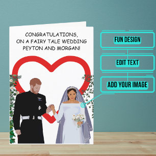 Tarjeta Fairy Tale Couple Wedding Day Felicitaciones