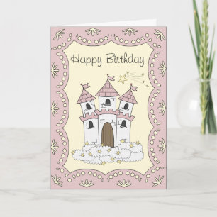 Tarjeta Fairytale Castle Princess Birthday Card