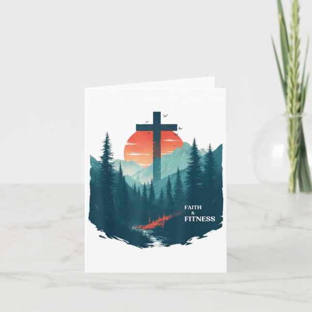 Tarjeta Faith &amp; Fitness Christian - Workout Motivation (Anverso)