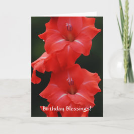 Tarjeta Faith Beautiful Red Flowers Birthday Card