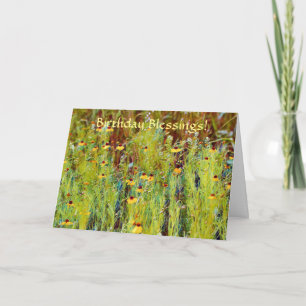 Tarjeta Faith Birthday Blessings Wildflowers