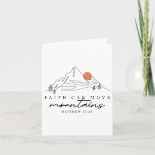 Tarjeta Faith Can Mover Montañas Senderismo Camping Biblia